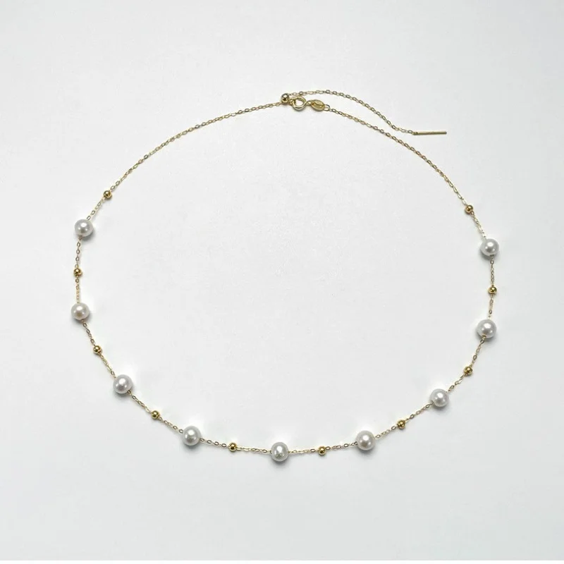 

Ожерелье из серебра 925 пробы со звездным пресноводным жемчугом рядом с круглым ключицей и короткой цепочкой на шею