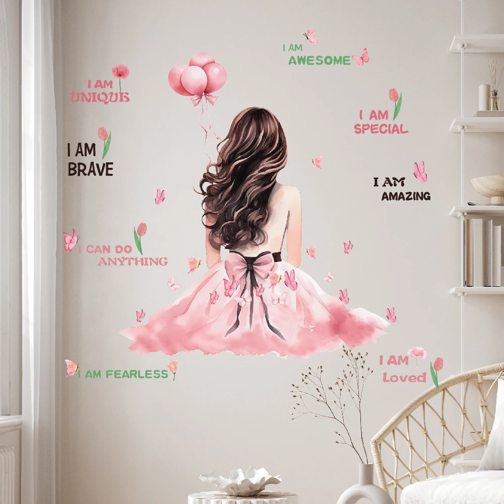 self adhesive 3d inspirational quote wall sticker for girls room removable bedrooom living room wall art decal