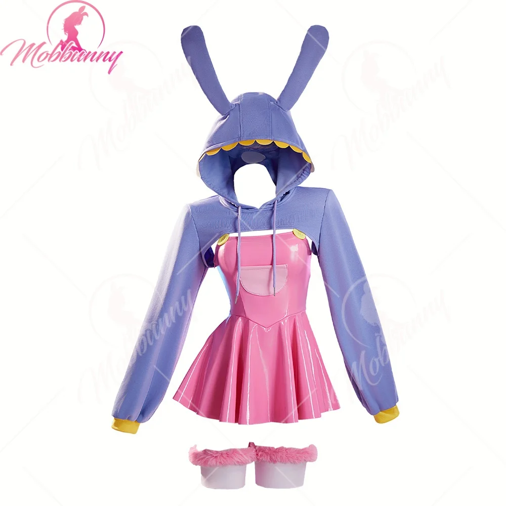

Mobbunny Women Rabbit Sexy Cosplay Costume Suit Suspender Dress with Short Bunny Hooded Jacket and Gloves