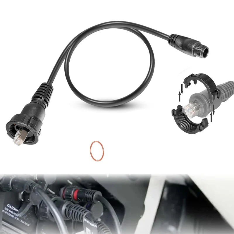 

GARMIN 010-12531-01 Marine Network Adapter Cable Small Male To Large RJ-45 Connector Compatible with Panoptix LiveScope System