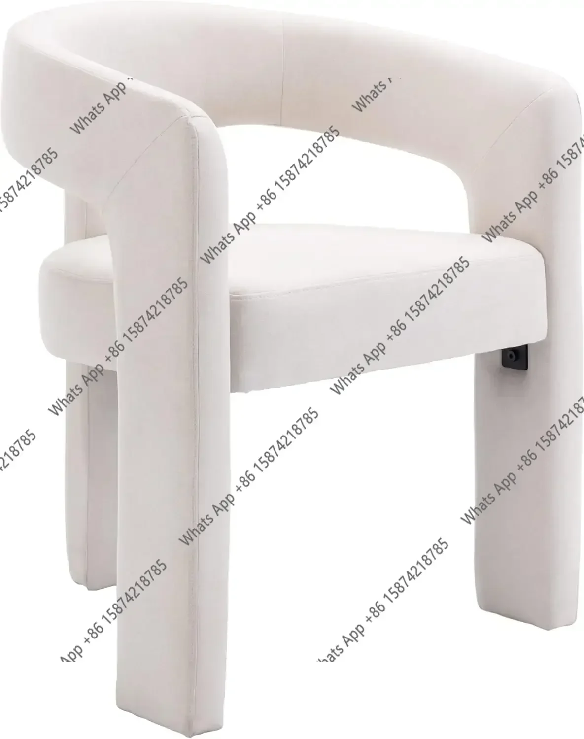 N67 Modern Bucket Shaped Dining Chair 6-piece Set, Decorated With Linen Fabric And Armrests, Dining And Kitchen Chairs