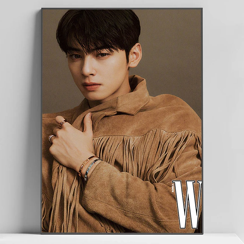 Korean Singing Star Cha EunWoo Poster Print Decorative Paintings Home Decor Bedroom Decoration Painting on Canvas Wall Art Decor