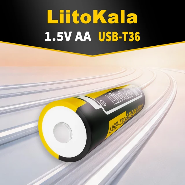 12 sztuk LiitoKala USB-T36 AA 1.5V 3600mWh akumulator aa obsługuje bezpośrednie ładowanie akumulatora C-line Pilas