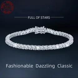 Factory Price D VVS1 Moissanite Tennis Bracelet Full Diamond GRA 925 Silver Plated 18k Fashion Personality Exquisite Jewelry