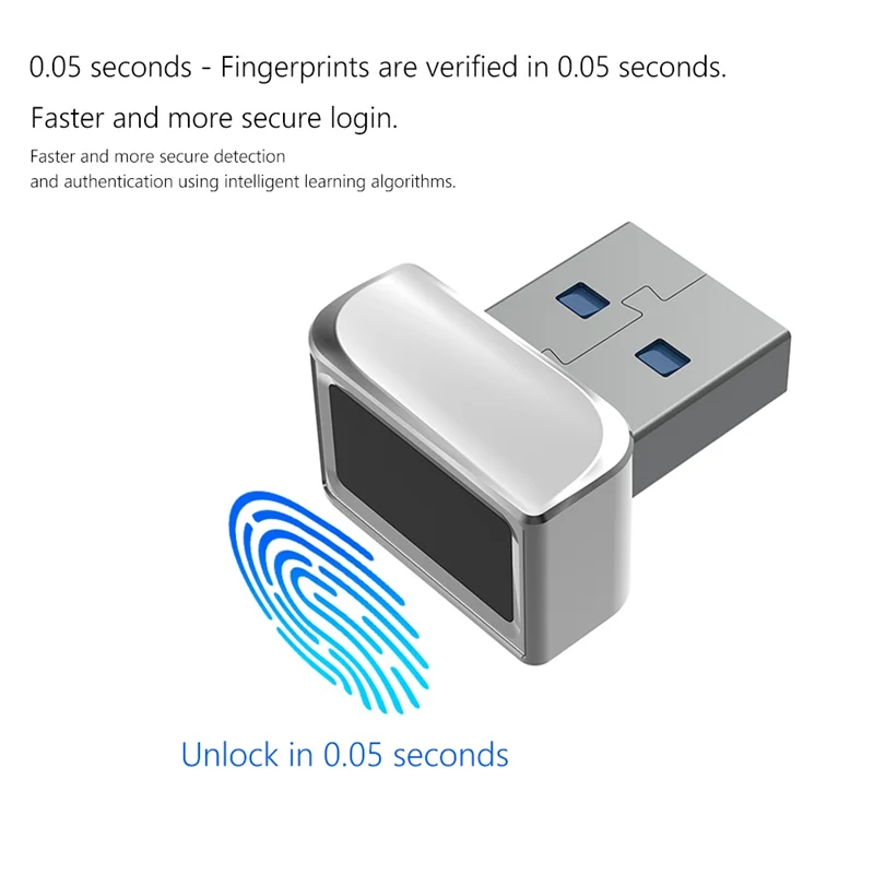 

Y45A-USB Fingerprint Reader Module for Windows 7 10 11 Hello Biometric Scanner Padlock for Laptops PC Fingerprint Unlock