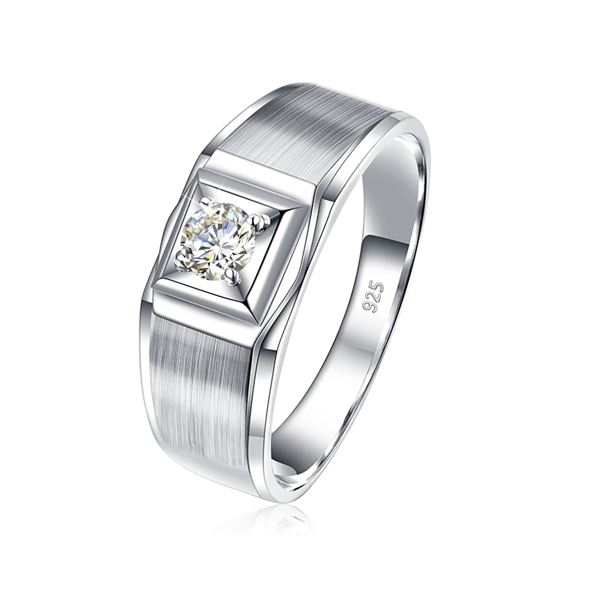 Luxus Schwere Zertifiziert Moissanite Ringe Für Männer Echt 925 Silber Stein Hochzeit Männlichen Schmuck Hip Hop Mann Geschenke Dropship Lieferanten