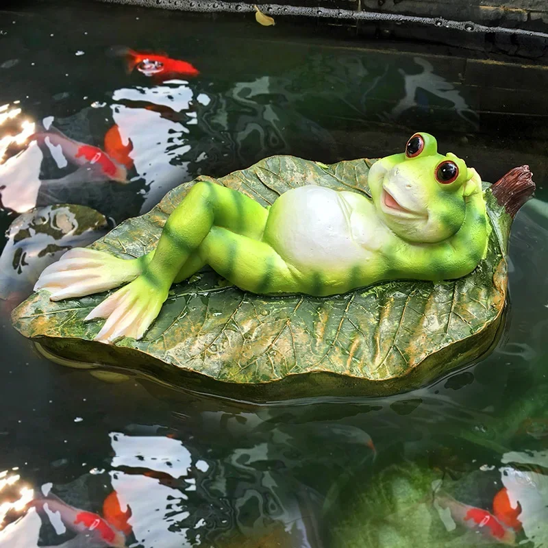 

Floating Frog Animal Ornaments Creative Resin Micro Model Courtyard Rockery Creating Scene Fish Tank Water Scenery Craft Decor