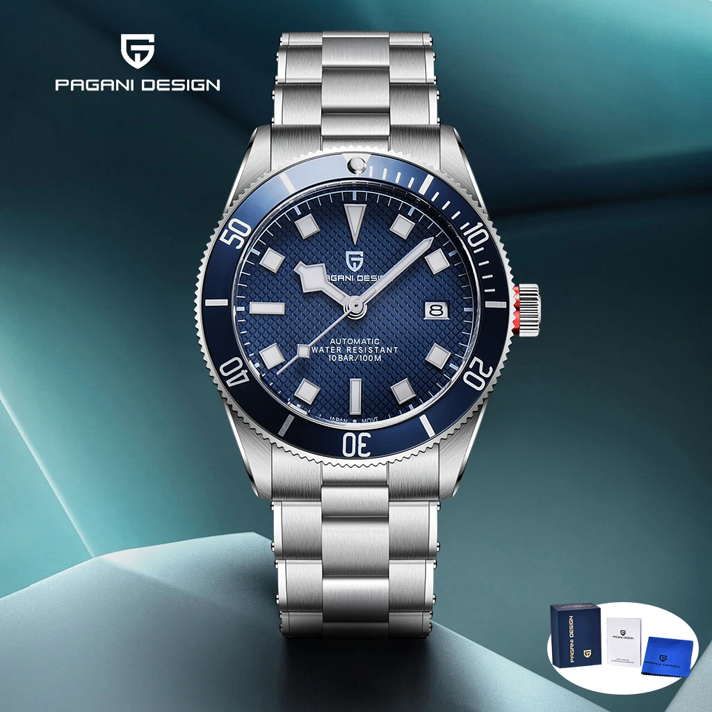 PAGANI DESIGN 2025 Nuovo BB58 Retro blu Orologi automatici da uomo Orologio da polso meccanico impermeabile di lusso in acciaio inossidabile + con SCATOLA