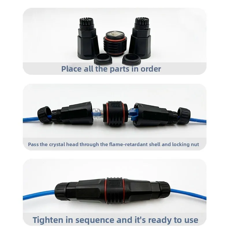 RJ45 Ethernet Network Cable Interface, Cat6 Plus Gigabit Port M25 Ethernet Industrial & Home Broadband Waterproof Adapter