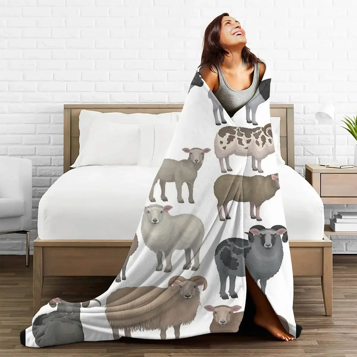 

Sheep Llama Baby Blanket Velvet Spring Autumn Animal Cute Multi-function Thin Lightweight Throw for Sofa Couch Bedding Throws