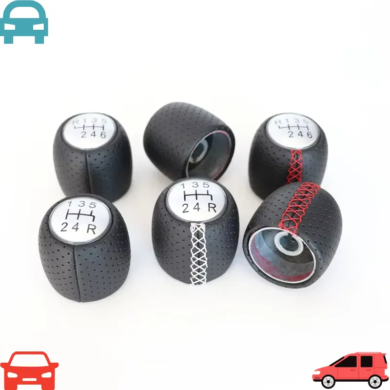 for Alfa Romeo 147 Brera Spider Perforated Leather Gear Lever Shift Knob White Stitching Gear Shift Head Auto Shift Paddles