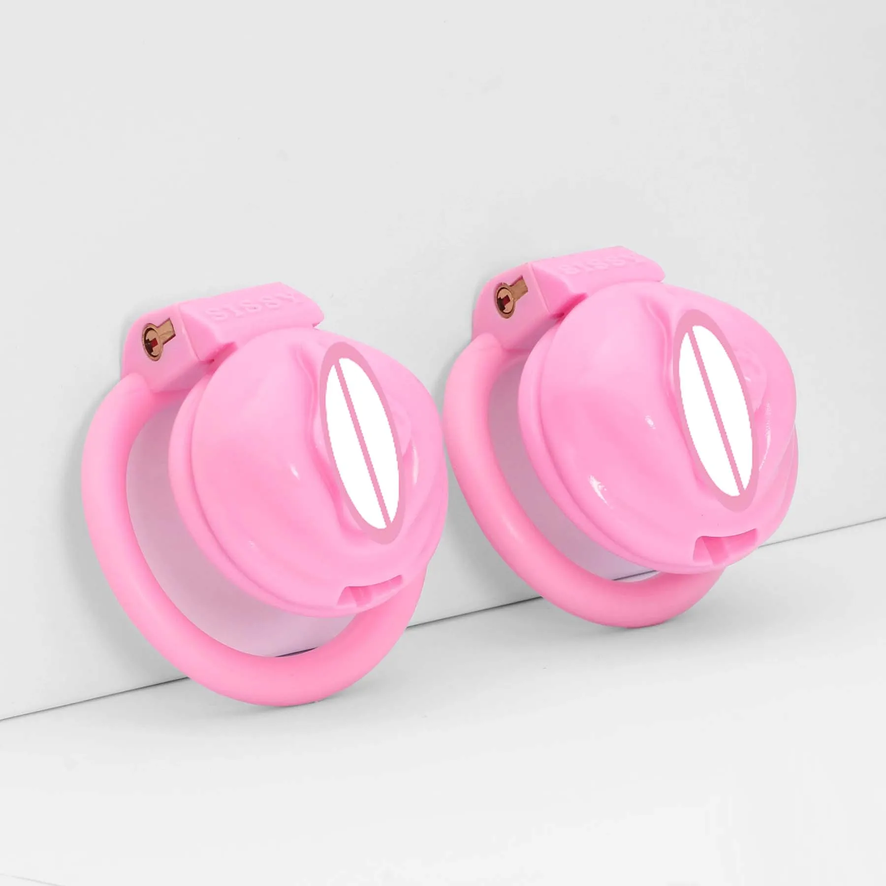 Pink Sissy Penis Lock For Male Small 정조대 Chastity Cage With 4 Sizes Arc Cock Ring 콕링 Lightweight Dick Exercise sextoy For Men