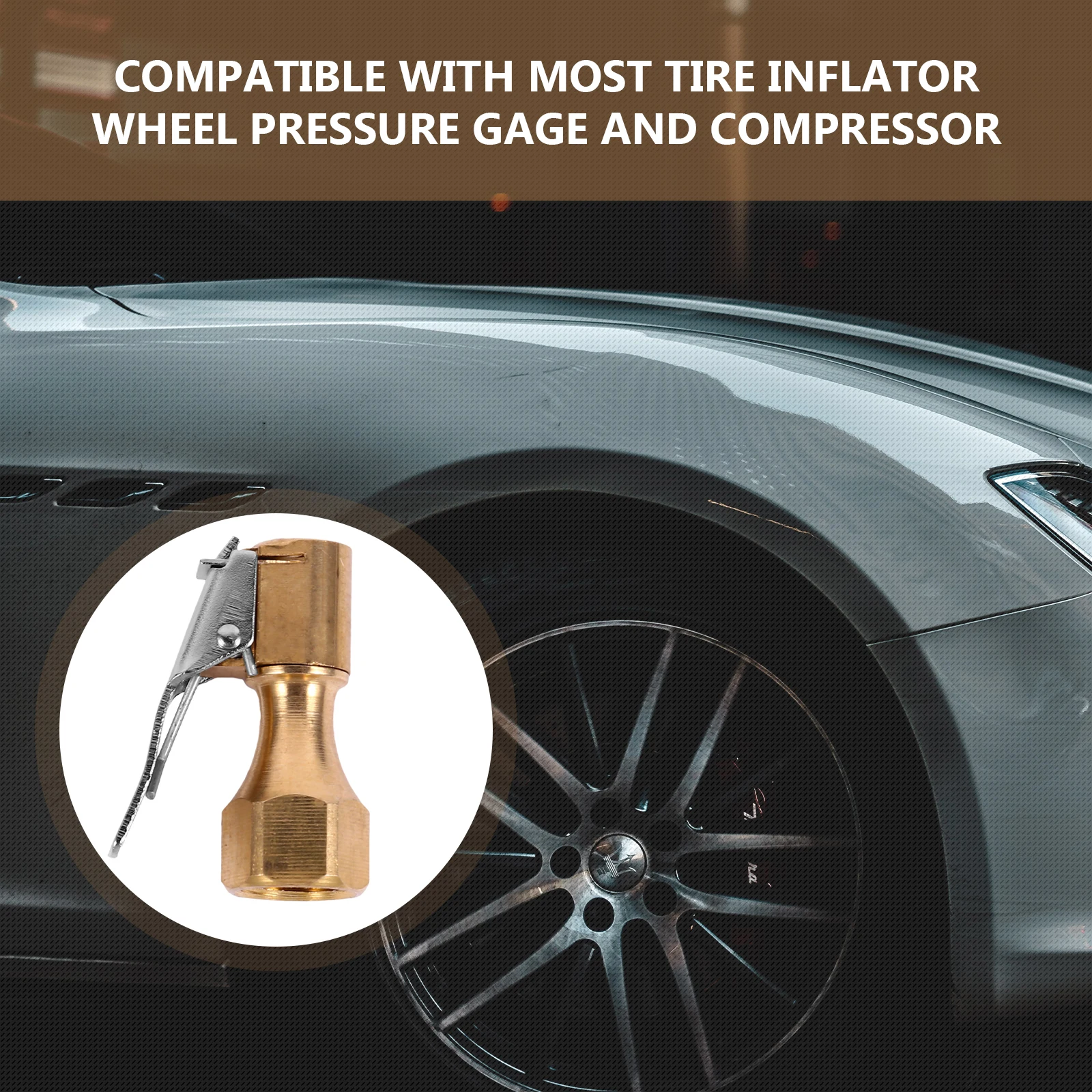 5 قطعة منفاخ لإطارات السيارة تشاك النحاس البناء متوافق ضاغط مستقيم تلميح بطيئة تضخيم مغلق تشاك 250PSI #5