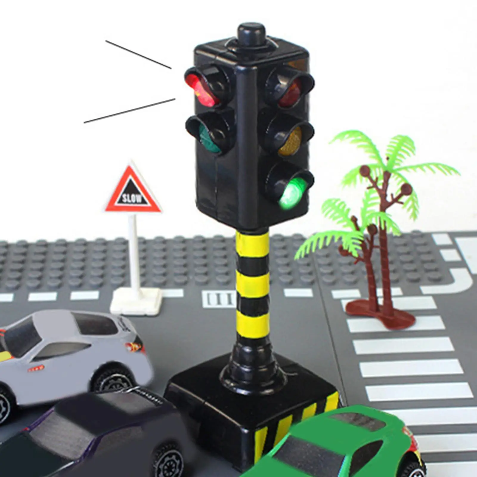 محاكاة إشارة المرور لعبة مصباح المرور معبر المشي LED مصباح التظاهر اللعب لعبة التعليم لعبة تعلم للأطفال الأطفال