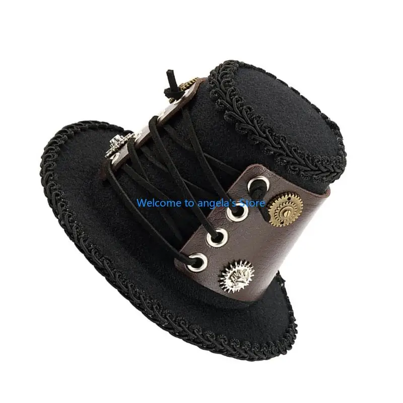 x4yc steampunk haired hair accessory felts hat with industral fantasy handmade fantasy