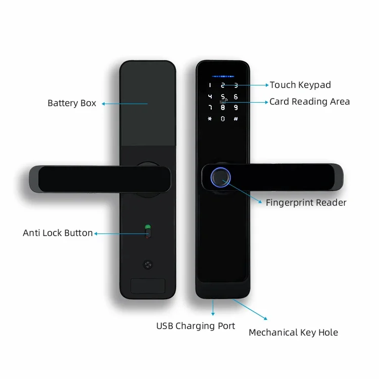 Volibel Keyless Entry Digital Intelligent Password Fingerprint Wifi Tuya Smart Door Lock Cerraduras Inteligentes