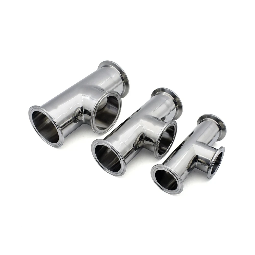 Reducing Low Neck Short Outlet High-Seal Easy-Clean Commercial Homebrew Pharma Food SS304 Stainless Steel Tri Clamp Tee-1.5