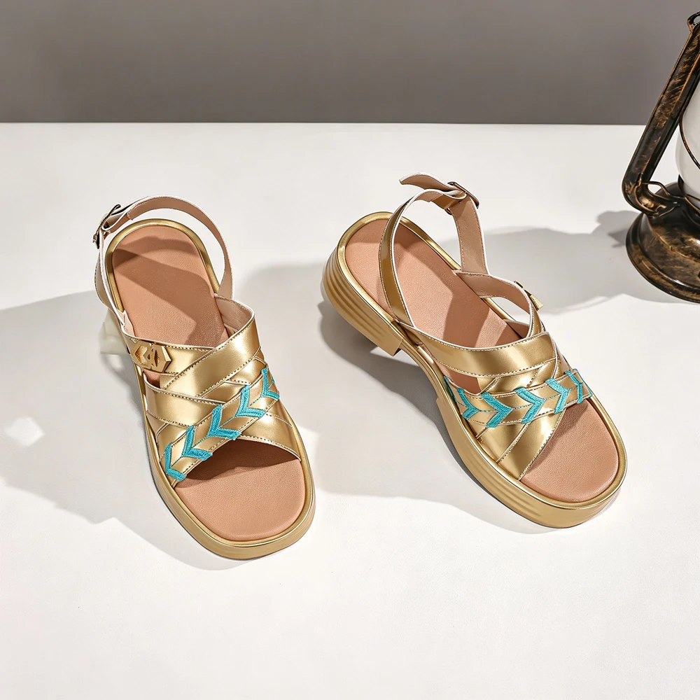 Game Honkai Star Rail Aventurine SP Cosplay Shoes Vintage Gold Open Toe Beach Summer Roman Sandals For Men Women Halloween Party