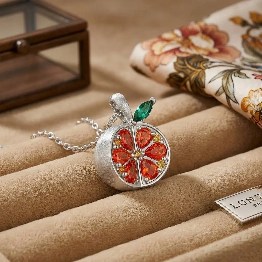 BOCAI New S925 Sterling Silver Jewelry Fashionable and Luxurious Fresh And Sweet Inlaid With Zircon Pendant Women's SelectedGift