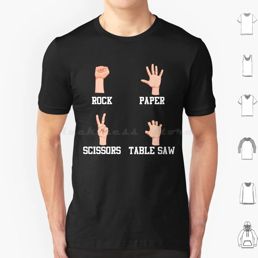 Rock Paper Scissors Table Saw Funniest Carpenter T Shirt Cotton Men Women Diy Print Table Saw Paper Scissors Scissors Table Saw