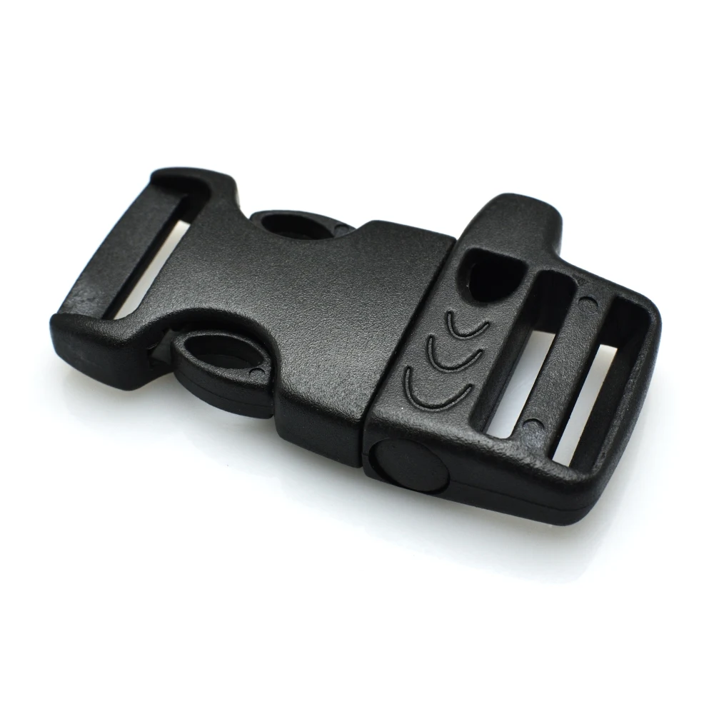3/4\'\'Emergency Survival Side Release Whistle Buckles For Paracord Bracelet Black