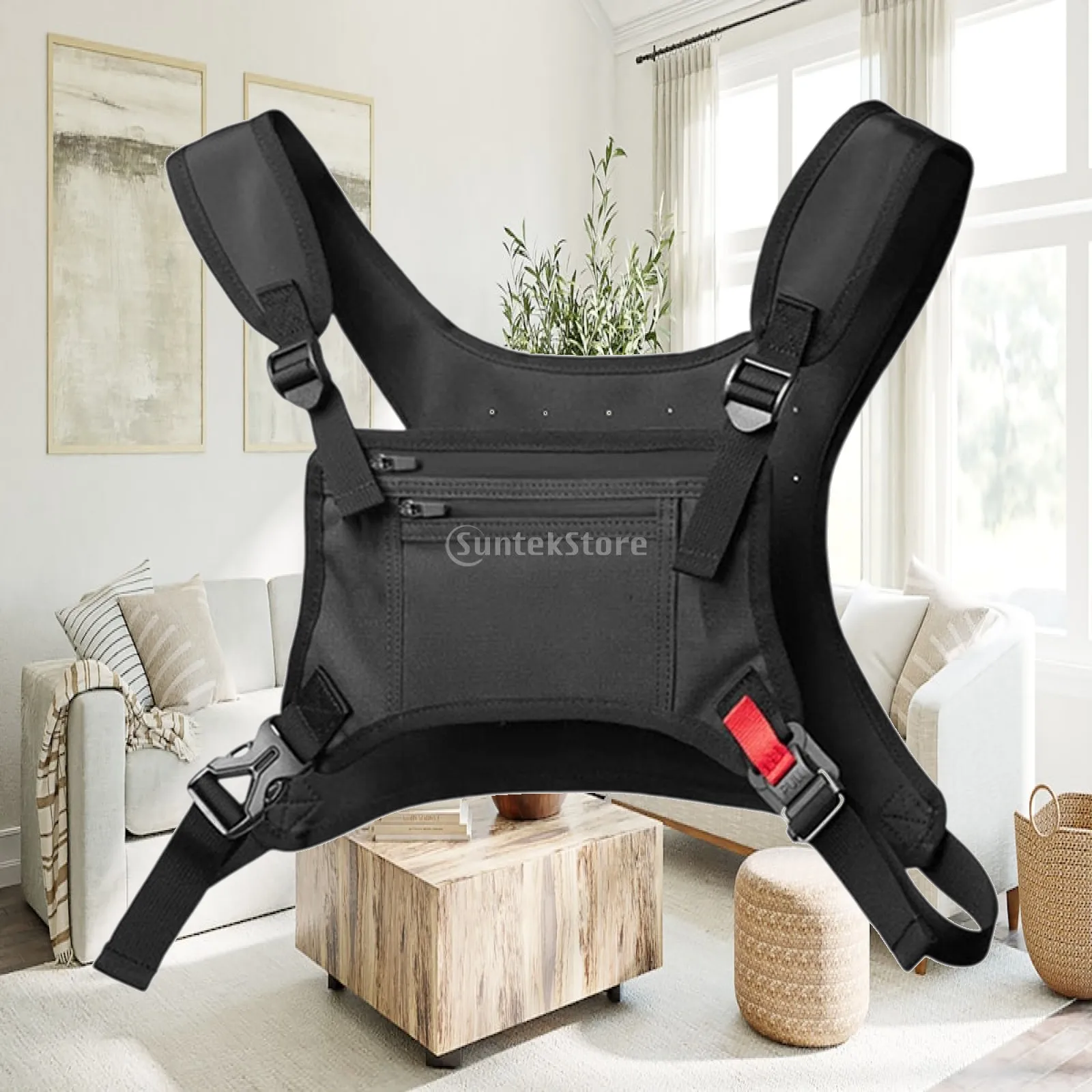 Men Women Chest Rig Bag Utility Adjustable Strap Lightweight Breathable Front Pack for Travel Fishing Outdoor Hiking Walking