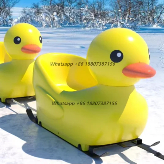 Outdoor Skiing with Yellow Duck Skis