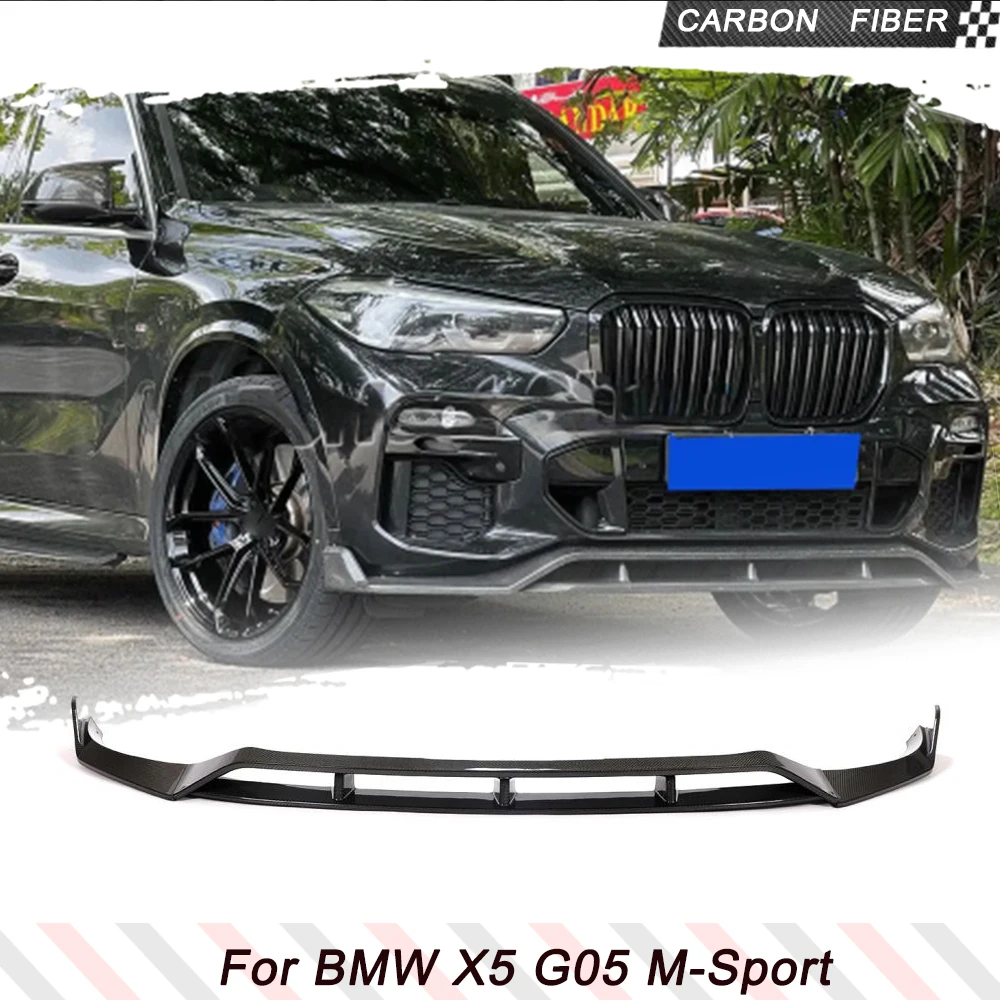 

Передний бампер автомобиля из углеродного волокна, спойлер, сплиттер для BMW X5 G05 M-Sport 2019 2020, передний бампер, спойлер для подбородка, защита 4 шт.