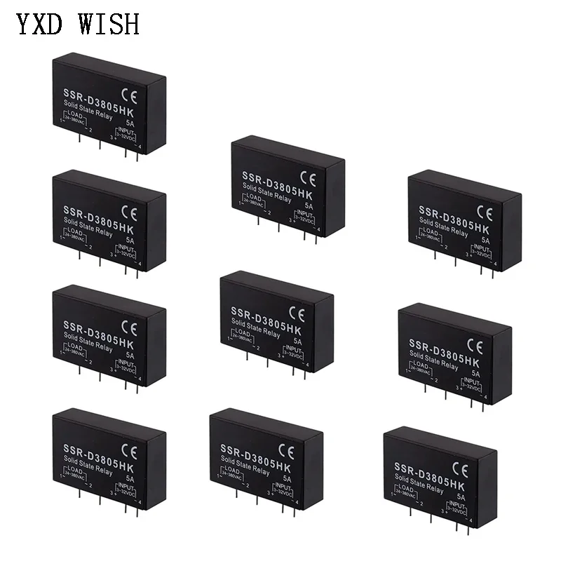 

10pcs 3A 5A 8A DC-AC Solid State Relay Module SSR-D3803HK SSR-D3805HK SSR-D3808HK Solid State Relays D3803HK D3805HK D3808HK