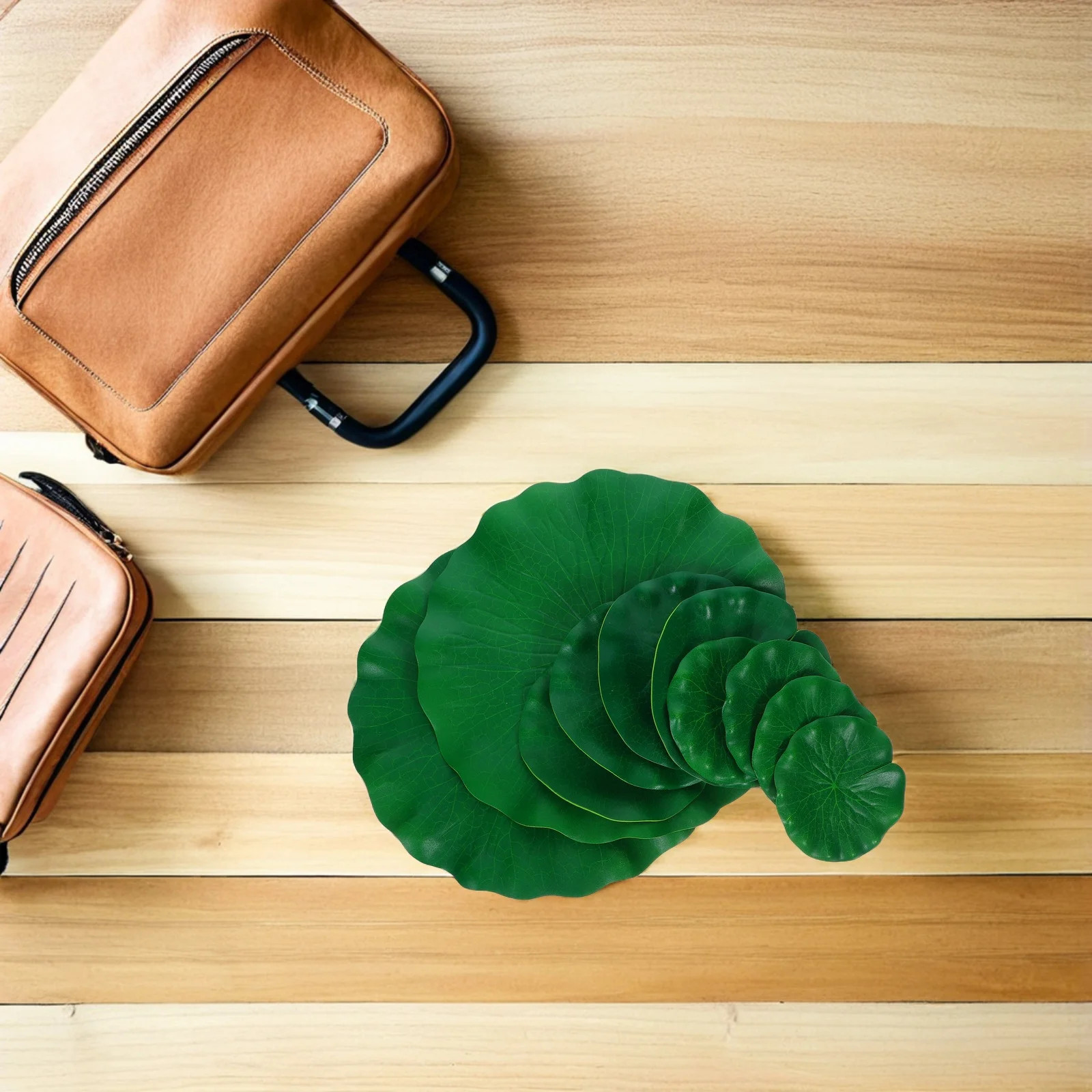 

10Pcs Artificial Lotus Leaves Realistic Water Lily Pads Floating Pond Decor Simulation Leaves for Aquarium Fish Tank Home Office