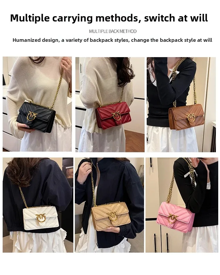 

Ladies' bag, chain, swallow bag, high-end fashion, versatile, single shoulder messenger bag, small square bag