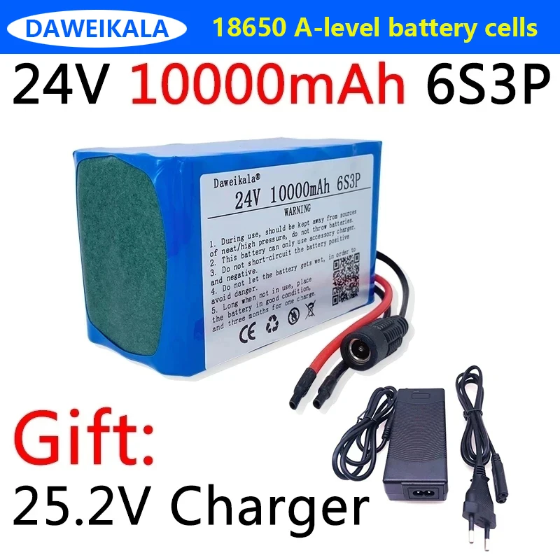 

Daweikala 24V 10.0Ah 6S3P 18650 Battery Li-ion Battery 24V 10000mAh Electric Bicycle Moped /Electric/Li Ion Battery Pack+Charger