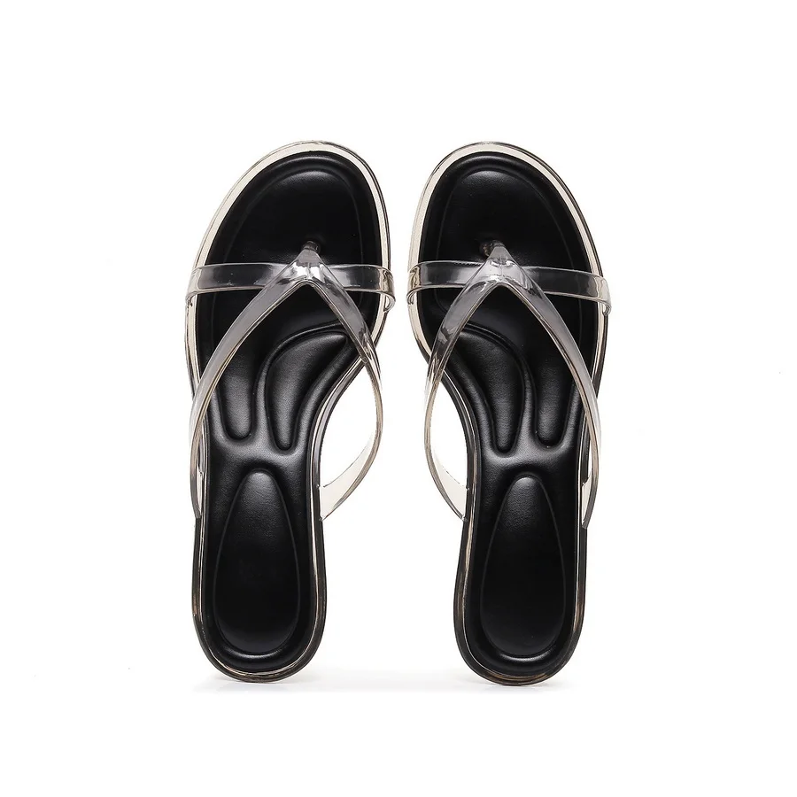 Neue transparente Mid-Kitten-Heel-Zehentrenner-Sandalen für Damen, schicke transparente Slides für den Sommer, Damen-Outdoor-Strand-Jelly-Flip-Flops, einfache Schuhe – Detail 29