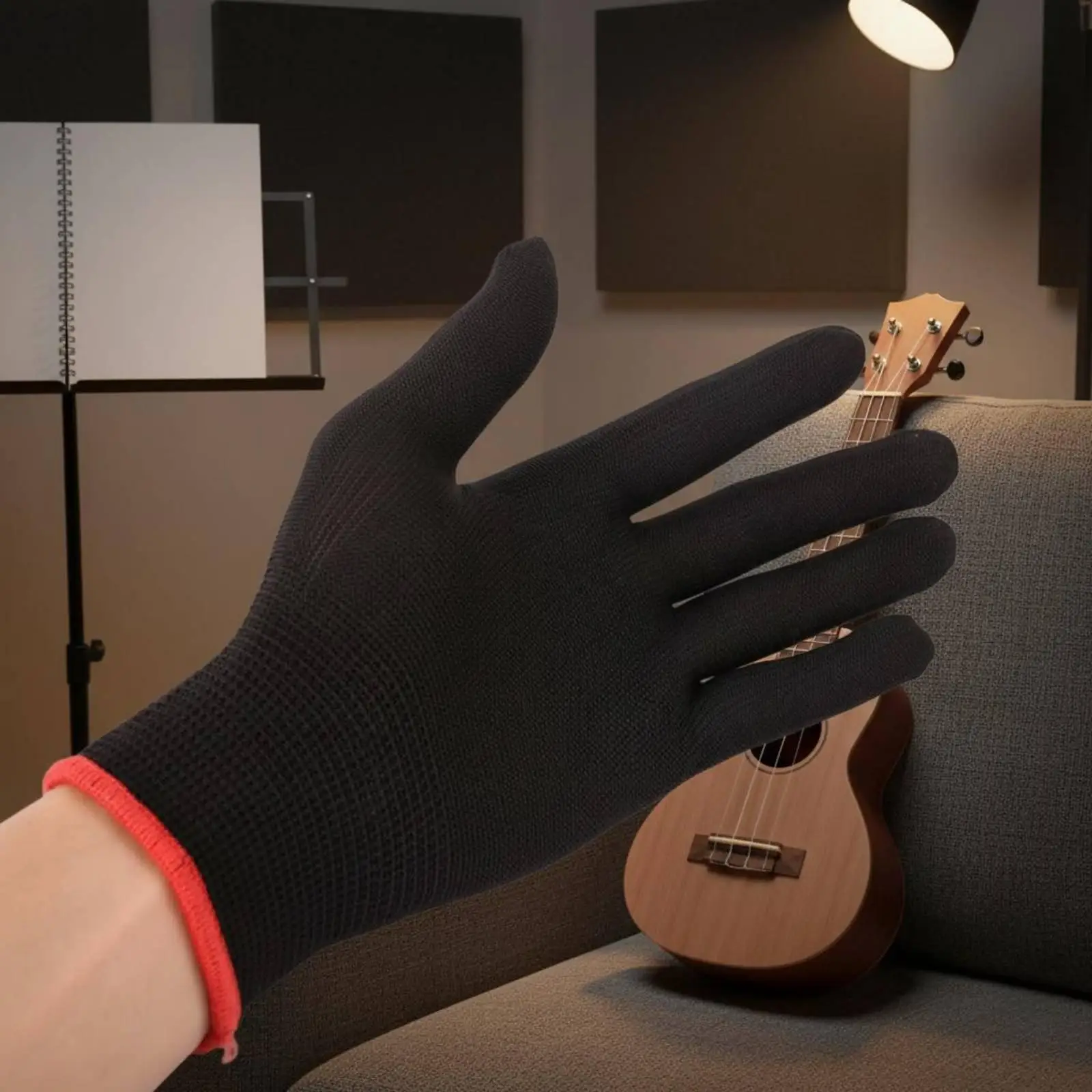 Guitar Practice Glove Soft Ukulele Practice Glove Thin for Beginners