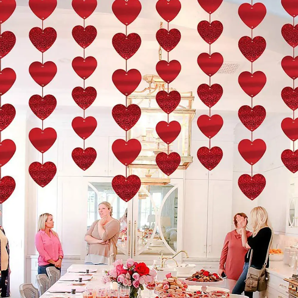 

12 Pcs Love Hanging String Valentines Day Decor Heart Decoration Pendant Decorations for Party Halloween