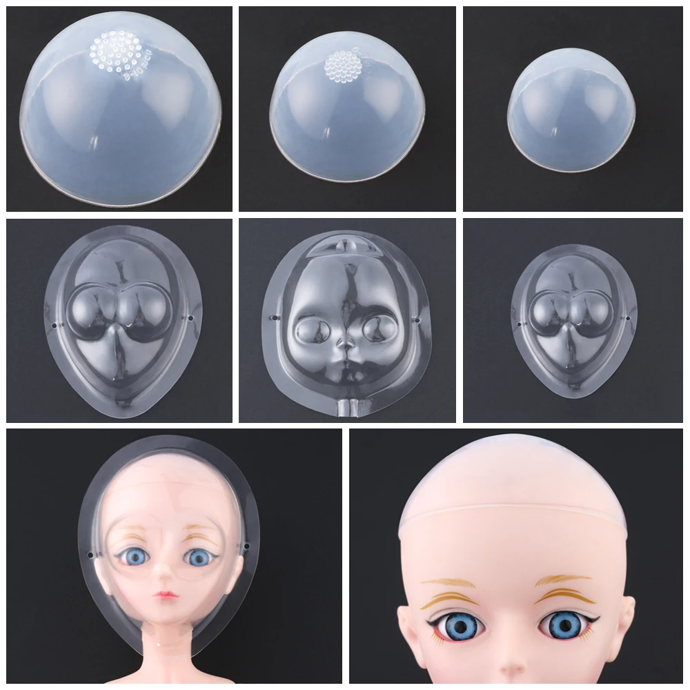 1/12 1/8 1/6 1/4 Head Clear Silicone Wig Cap Protection Cover Makeup Transparent Protection Cover for BJD Doll 2023 new