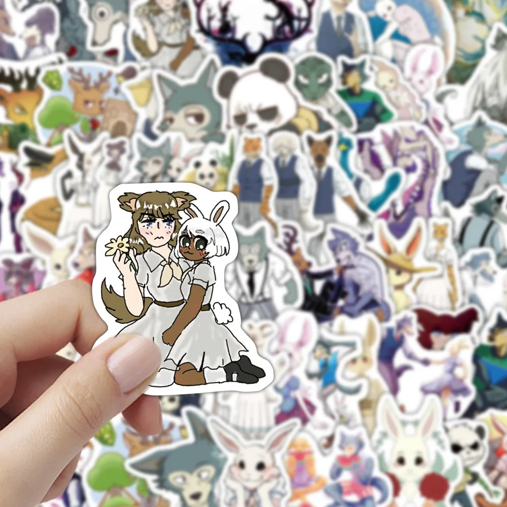 60 pièces dessin animé BEASTARS Anime Graffiti autocollants bricolage autocollants imperméables décoratif étui de téléphone portable cahier jouets pour enfants cadeaux