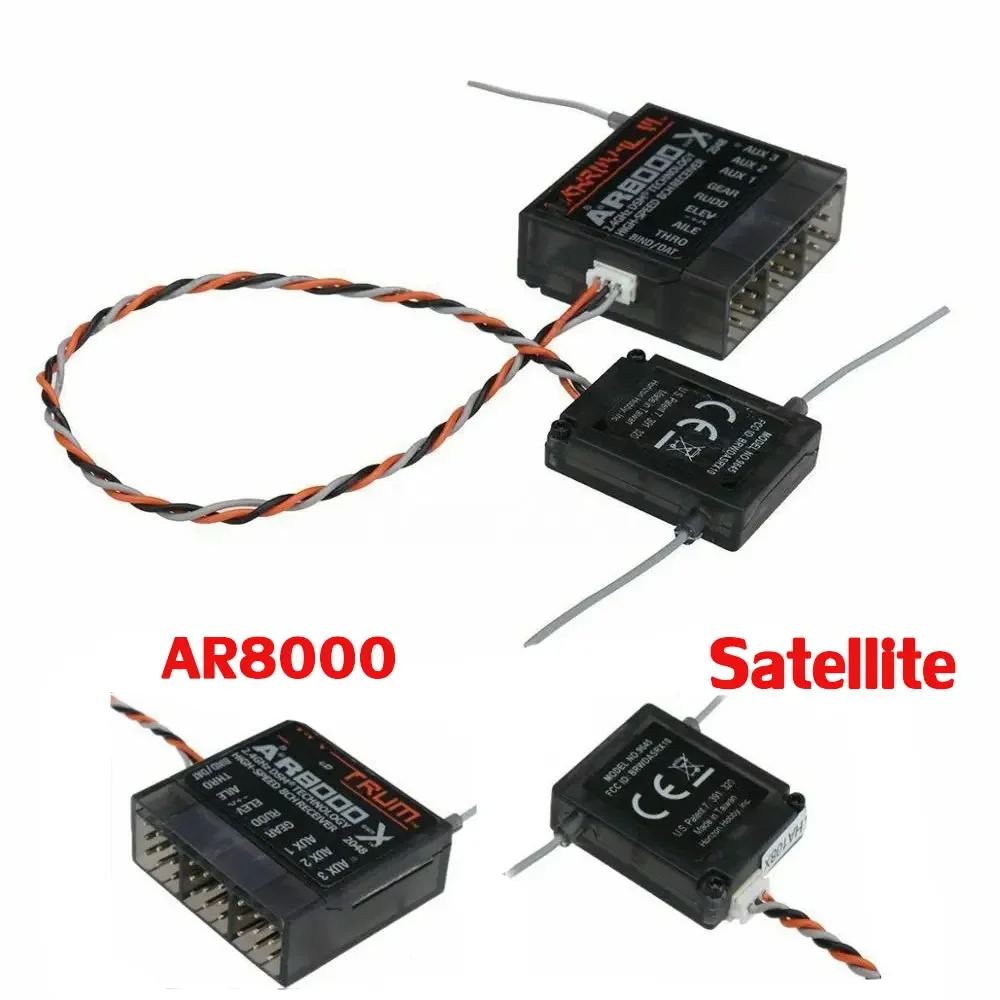 

AR8000 8CH DSM-X Receiver 2.4Ghz DX8 Receiver W Remote Extension SPM SPEKTRUM DX9 DX8 JR X8D Transmitter Remote Controller