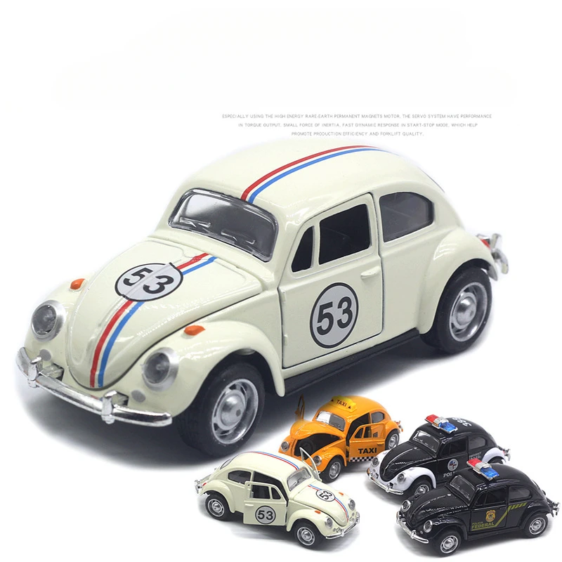 Volkswagen Beetle-modelo de coche de aleación clásico, simulación de sonido y luz, coche de juguete extraíble, colección de decoración, regalo, 1:32