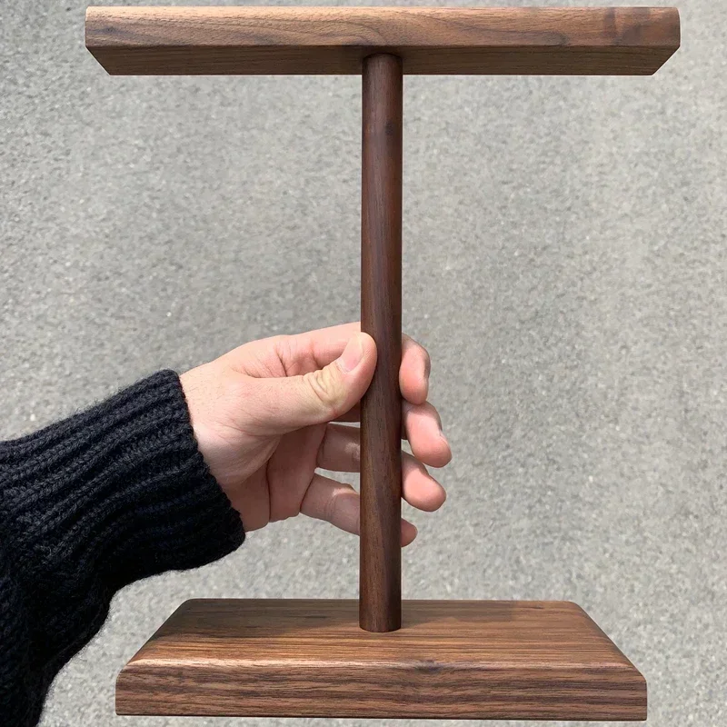 

Soild Wood Headphone Stand Black Walnut Wood Dual Headphone Storage Display Stand Custom Wooden Headest Universal Stand Gifts
