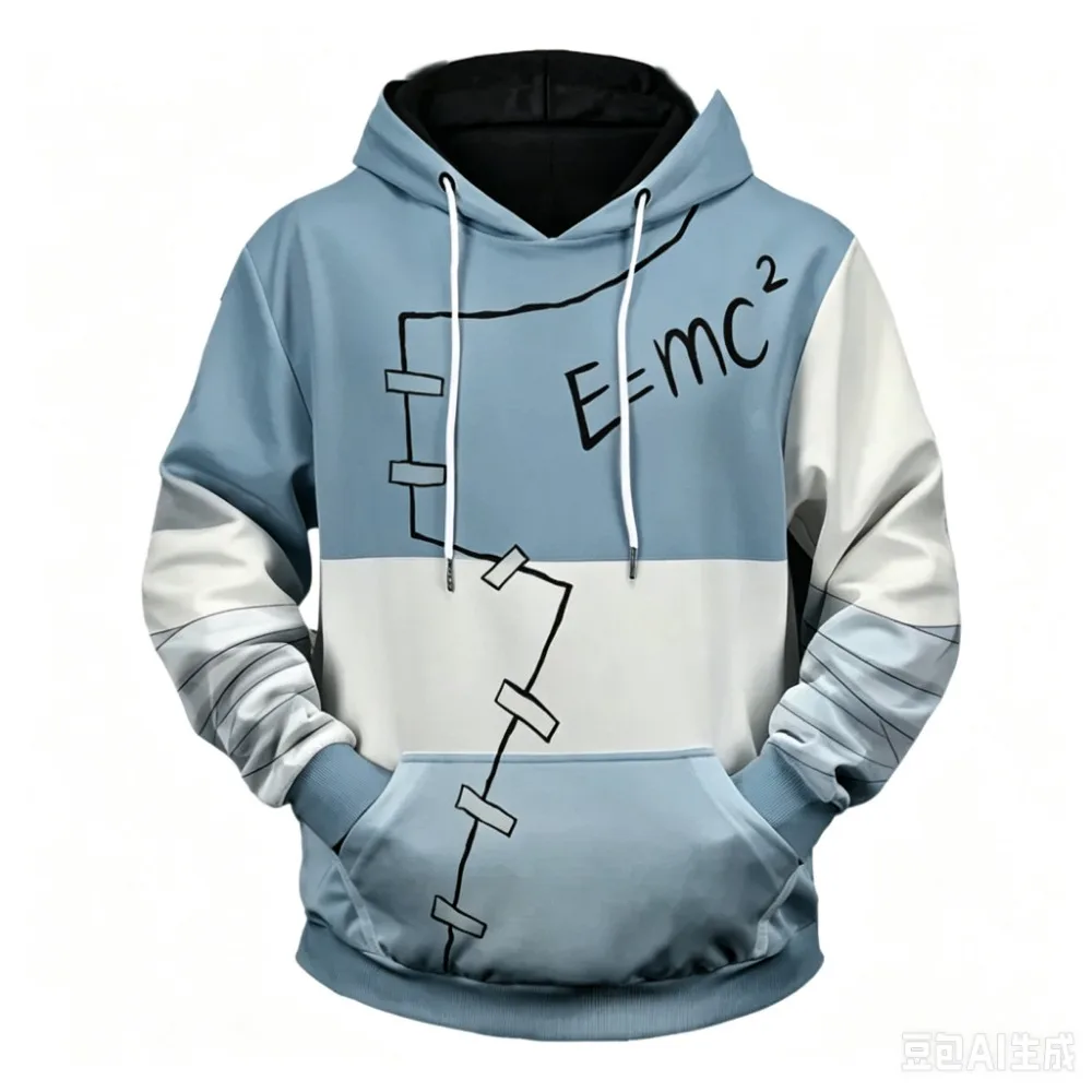 Harajuku Relativistic Physics Formula Personaliz 3D Print Men Autumn-Winter Hooded Sweatshirt Fashion Casual Outdoor Sport Cloth