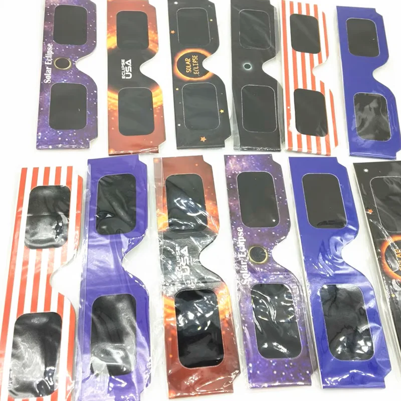 Random Paper Solar Eclipse Glasses Protect Eyes Anti-UV Viewing Glasses Safe Shades Observation Solar Glasses Great