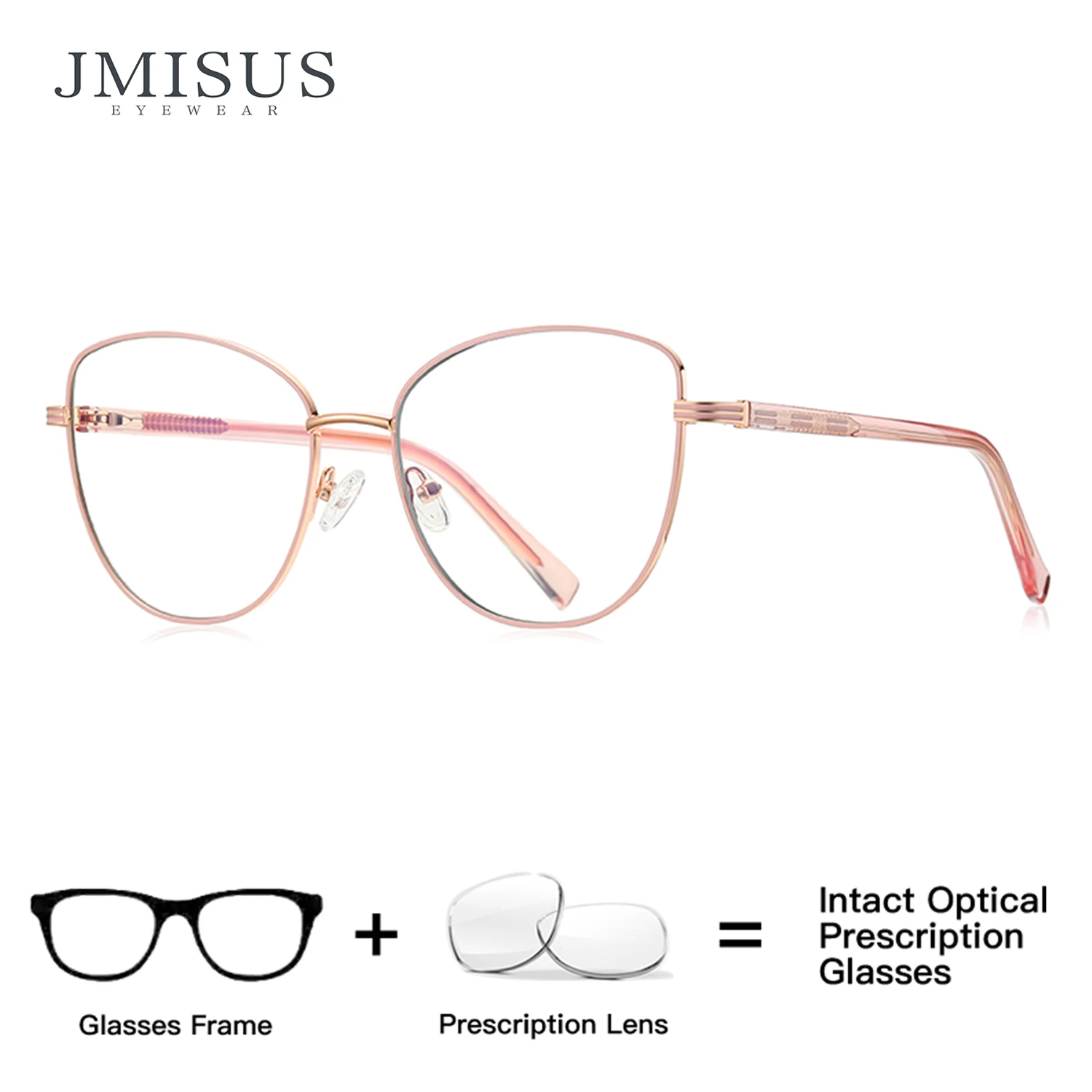 

JMISUS 2026 Versatile Square Prescription Glasses Women Adjustable Metal Nose Pads Photochromic for Reading Computer