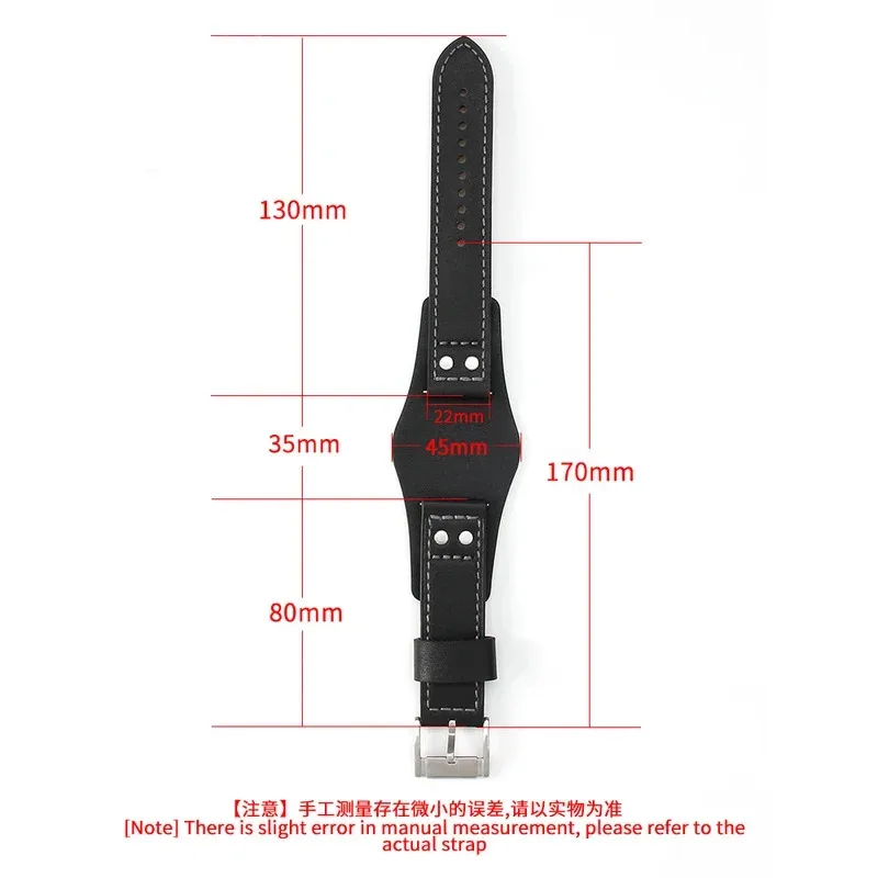 ل الأحفوري Ch3051 Ch2564 Ch2565 Ch2891 حزام الساعات سلسلة صينية حقيقية متكاملة جلد البقر مقاوم للماء لينة مريحة 22 مللي متر