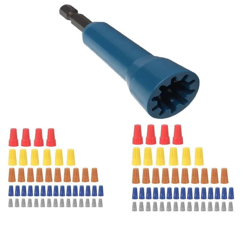 

Wire Twisting Tool, Wire Nuts Driver, Spin Twist Wire Connectors Socket Wire Twisting Spinner With 1/4Inch Chuck Durable Blue B