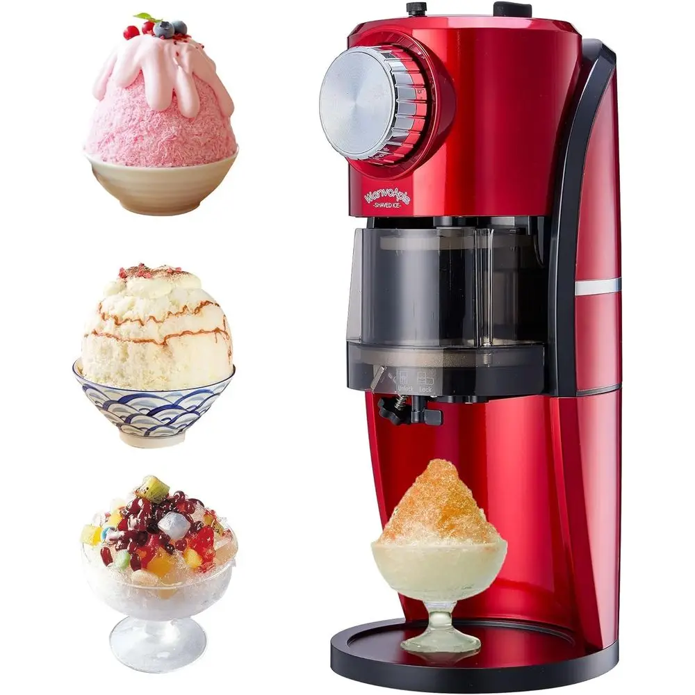 

Машина для приготовления льда Wanvoapls - для приготовления льда в форме конусов или домашнего льда, льдогенератор для смузи и ледяных смузи с регулируемым лезвием из нержавеющей стали, 2