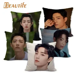 New Arrival Xiao Zhan Pillowcase Bedroom Home Decorative Cover 45x45cm Square Zipper Pillow Cases Cotton Linen Fabric No Fade