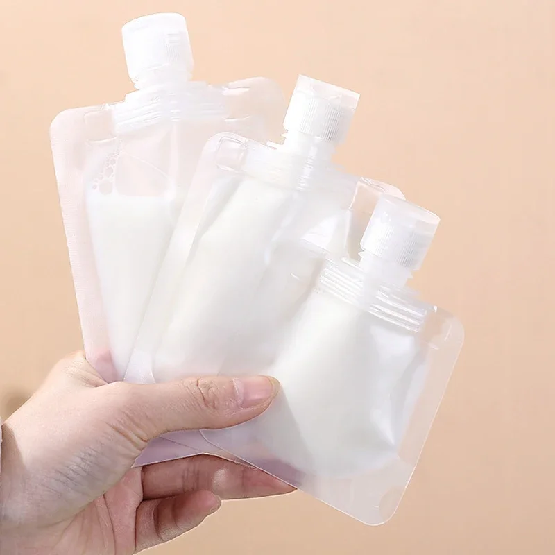 10 Uds 30ml/50ml/100ml bolsa vacía para muestra, bolsas de pie, contenedores cosméticos de tamaño de viaje para artículos de tocador, champú, Gel de ducha