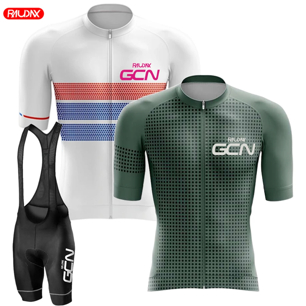 Raudax Gcn Road Bike Jersey Set Youth Cycling Clothing Summer MTB Clothes Short Sleeve Uniform Triathlon Skinsuit Ropa De Hombre