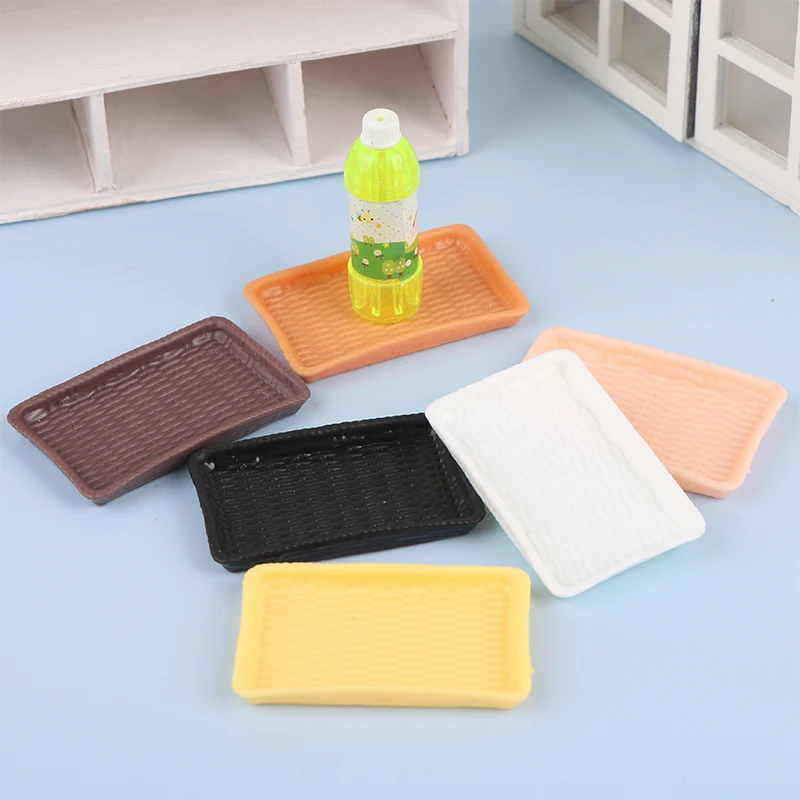 6 แพ็ค 1:12 Scale Dollhouse Miniature บนโต๊ะอาหารแผ่นถาดอาหารตุ๊กตาของเล่นอุปกรณ์ครัวตกแต่ง